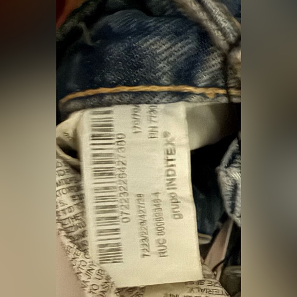 Zara HW 5-Pocket Mom Blue Jeans | Front Zip & Button | Straight Leg | 6 | NWT - Picture 8 of 8